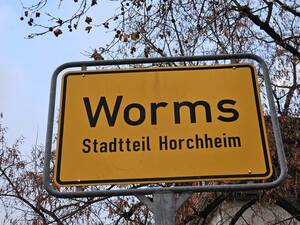 Ortsschild von Worms-Horchheim